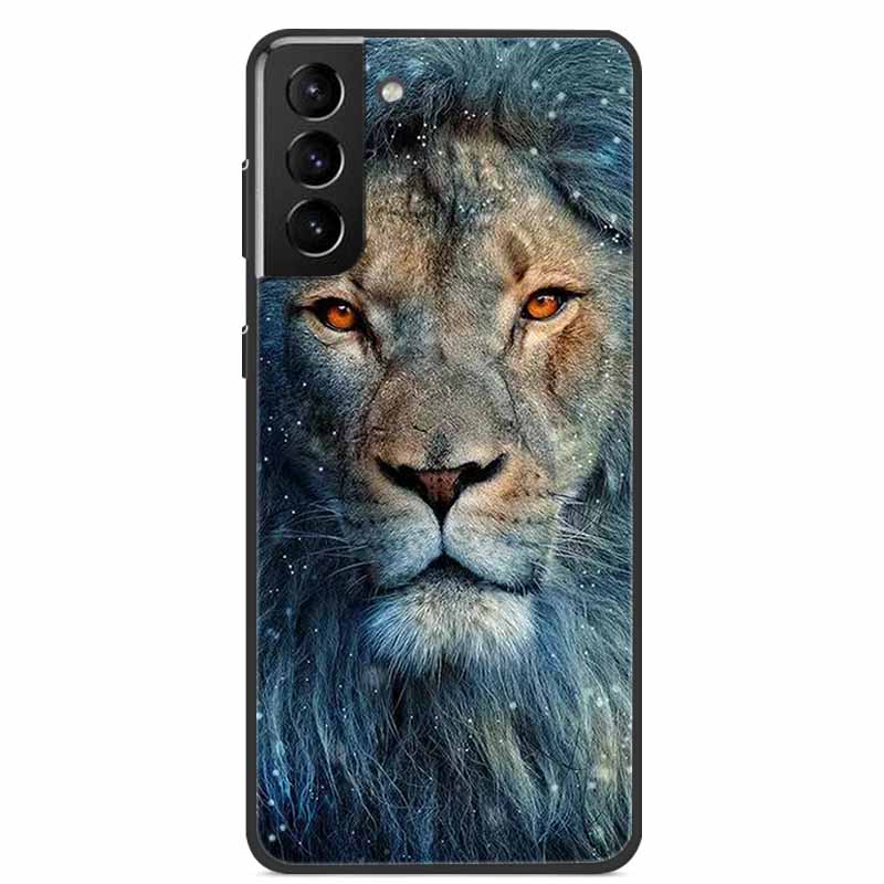 For Samsung S22 Case Wolf Lion Cat Black Silicone Soft Back Cover Case For Samsung Galaxy S21 FE S22 Ultra Phone Case S 22 Funda