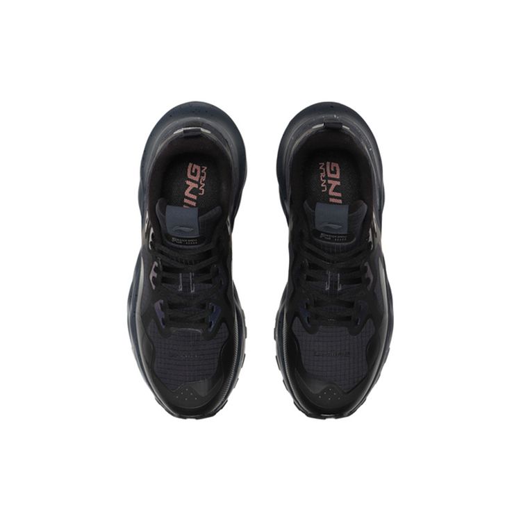 Li Ning Skyddande Cloud Stötdämpande Halkfria Slitstarka Lågskurna Löparskor Herr Sneakers Svart ARHQ143-2