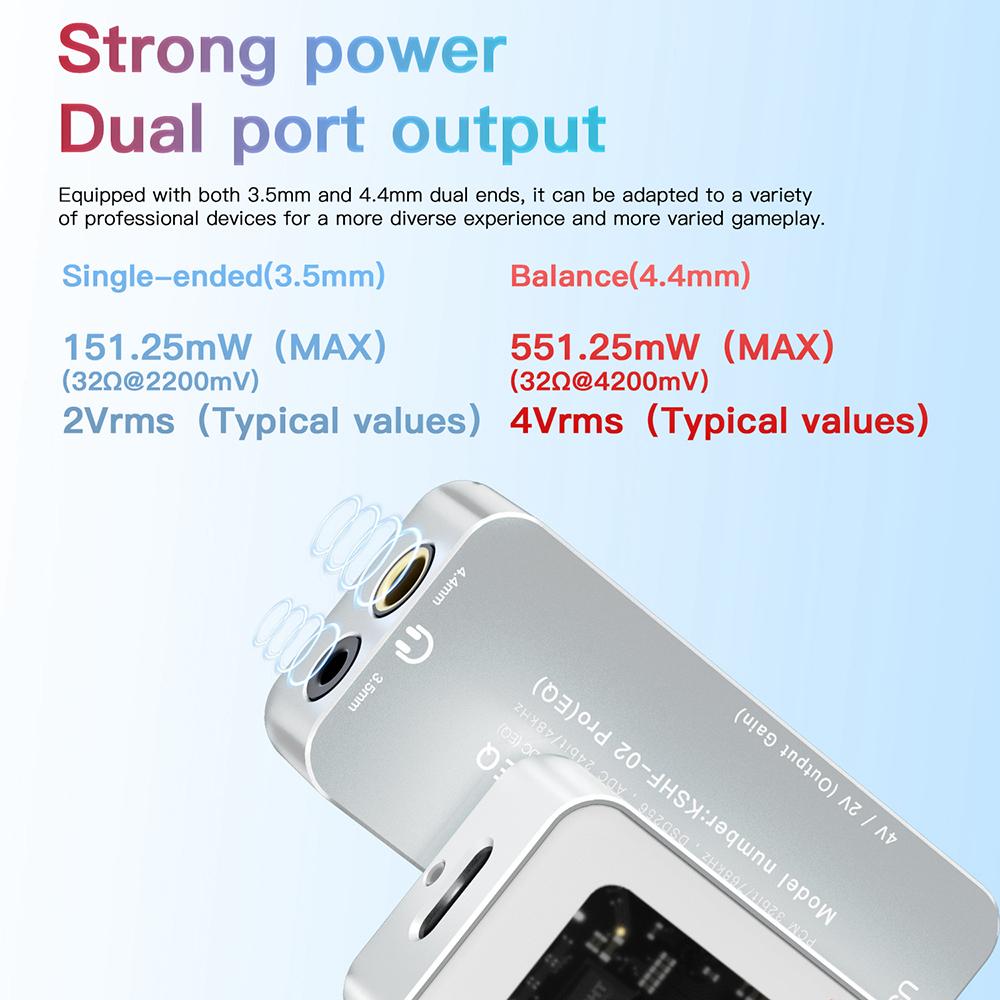 KEYSION Dongle Type C USB DAC AMP Audio HiFi Decoder Headphone Amplifier 2*CS43198 2*SGM8262 Chip 768kHz DSD256 3.5/4.4mm Output