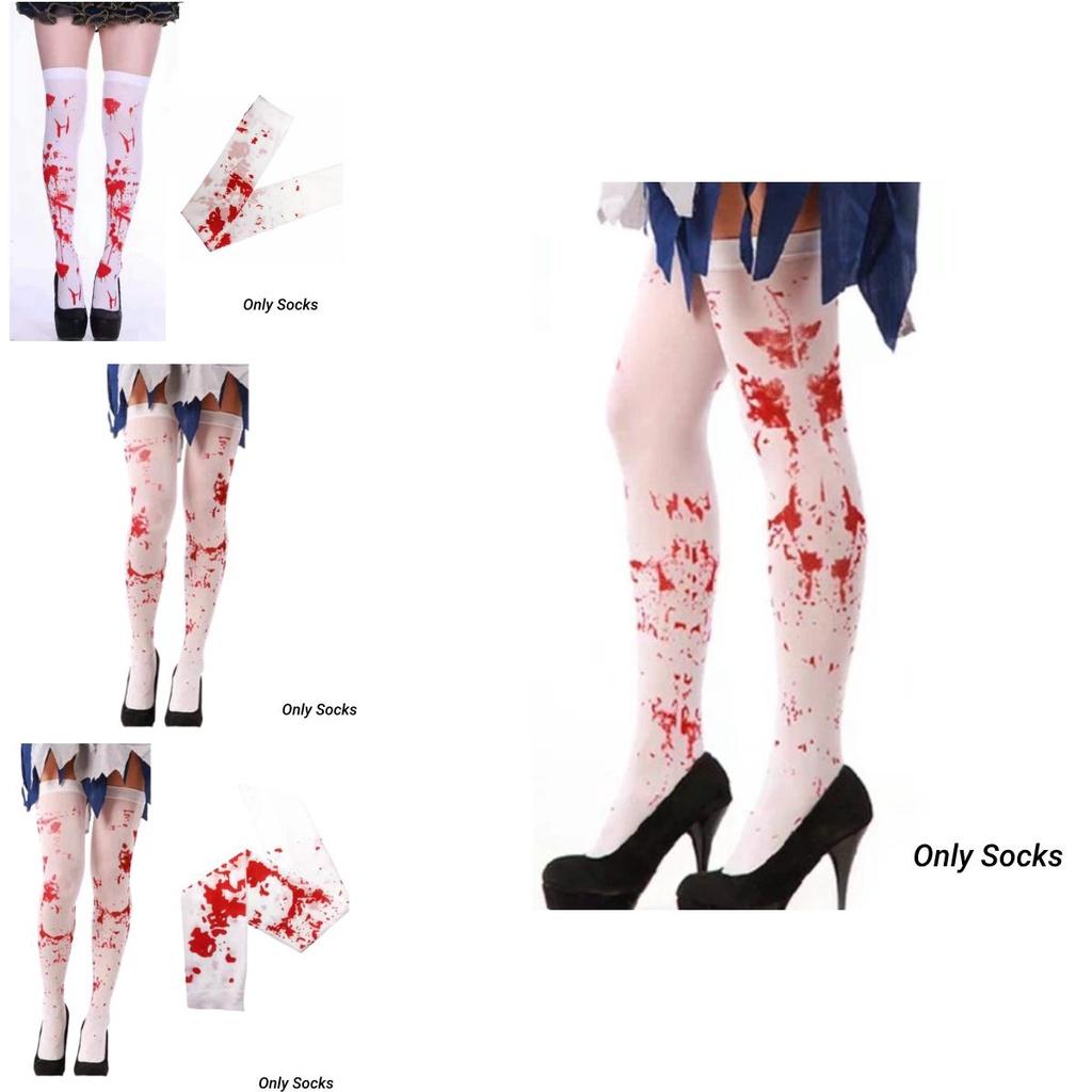 Halloweenowe Krwawe Pończochy Na Imprezę Kostiumową Pielęgniarka Zombie Krwawe Jedwabne Pończochy