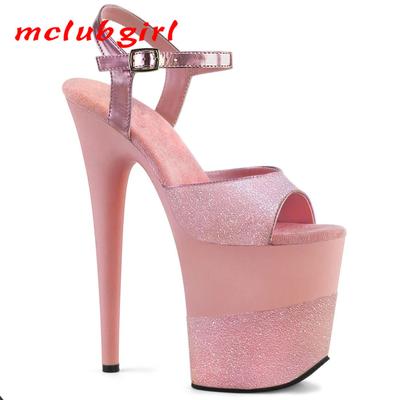 Buty damskie błyszczące cekiny cienkie obcasy rurki stalowe buty do tańca buty do chodzenia buty do tańca obcas 20cm platforma 10cm YKC