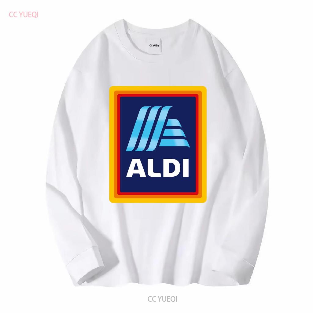 Neues ALDI Supermarkt Lebensmittelgeschäft Logo T-Shirt Lustig Größe S bis 5XL Vintage Gewaschene Mode Atmungsaktiv Stilvoll Lässig homme