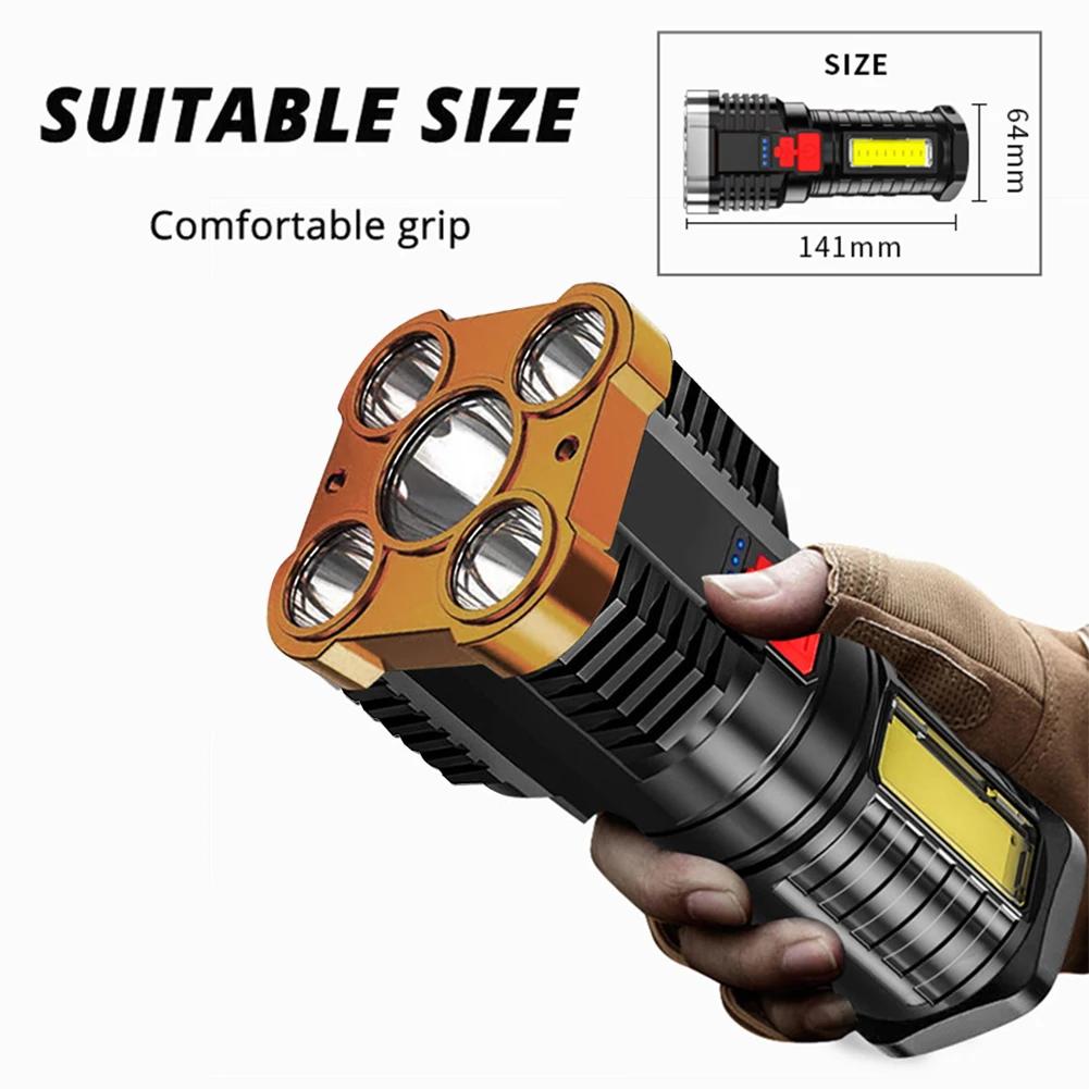 500LM COB Torch 4 LED USB Rechargeable Flashlight for Camp Wide Vision Maximum Visibility and Reliability for Night Activities