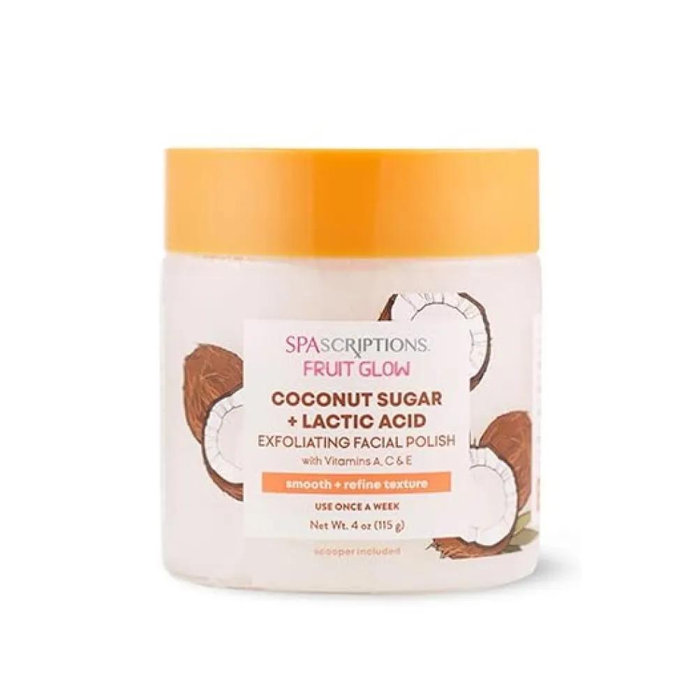 

SpaScriptions Fruit Glow - Coconut Sugar + Lactic Acid Exfoliating Facial Polish Contains A, C, E 118.3ml (4 oz)