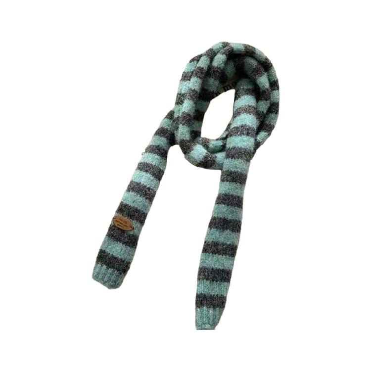 Fashion Thin Scarf Lightweight Striped Pattern Long Muffler Unisex Neckerchief Winter Accessory For Layered Outfits