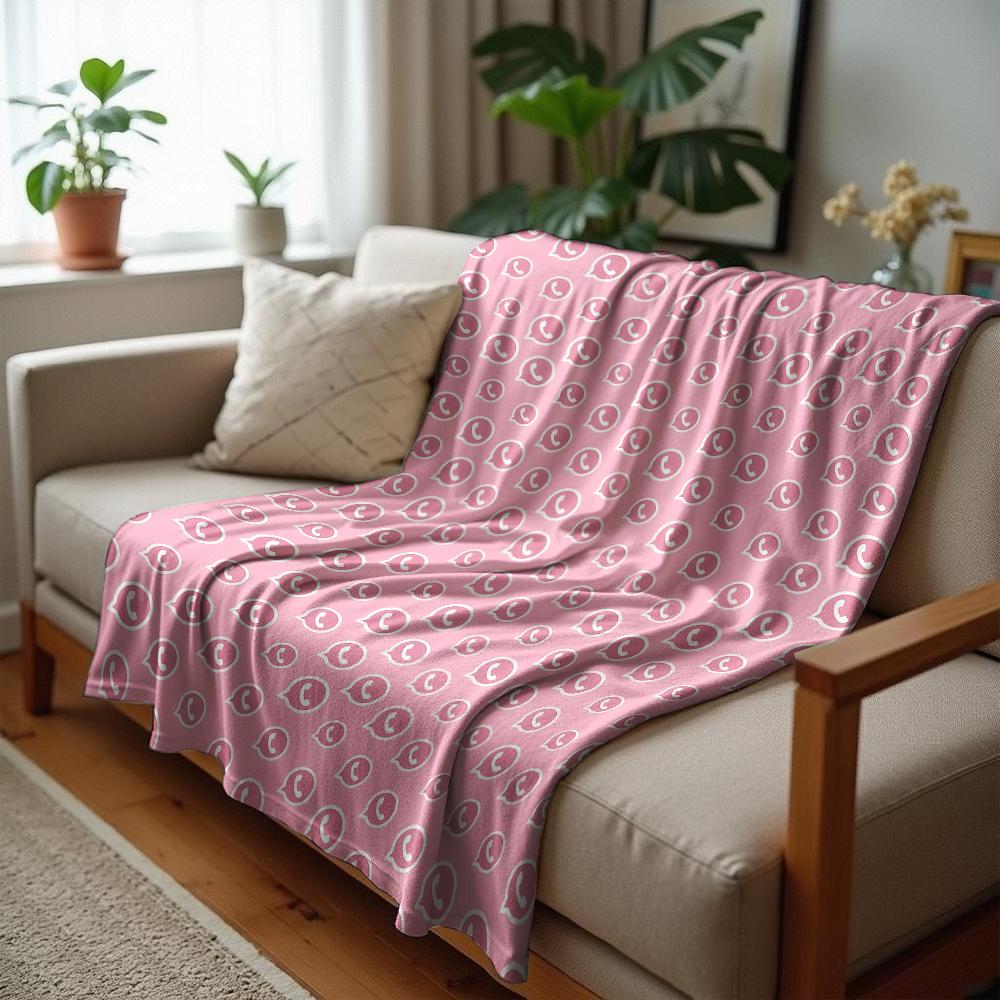 Pink Cartoon Cotton Candy Anime Cartoon Flannel Blanket Soft Warm Throw for Bedroom Sofa Car Kids Holiday Gift