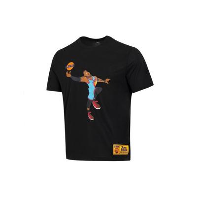 Space Jam 2 LeBron James Cartoon Print Sports Short Sleeve T-Shirt Men Tops Black DH3832-010