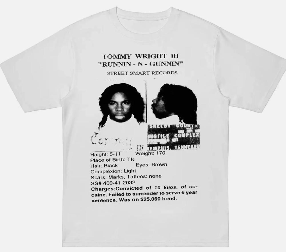 

Tommy Wright III Runnin N GUNNIN Shirt White Classic Unisex 3XL