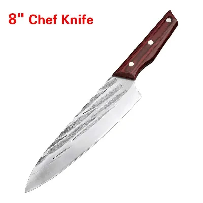 Handmade Slicing Knife Cleaver Meat Chopping Vegetables Kitchen Knives Butcher Boning Knife High Steel Blade Chef Cooking Knife