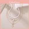 Collier superposé style punk pour femmes avec pendentif goutte en alliage de zinc Bijoux tendance d'été