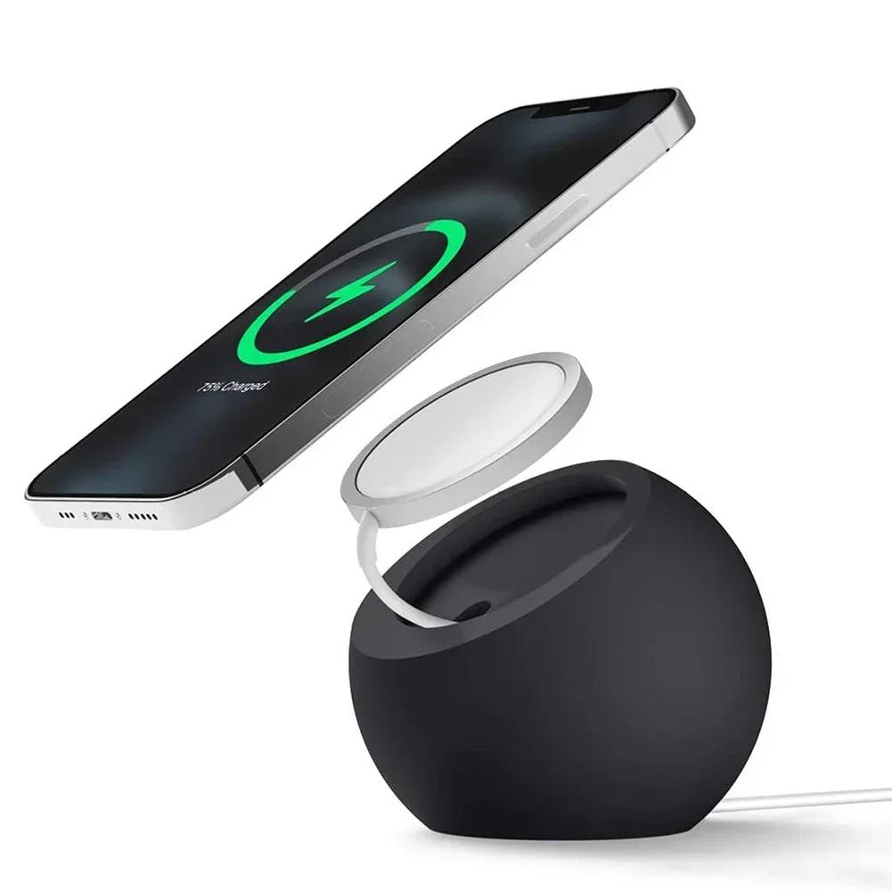 Ball Shape Magnetic Silicone Charging Desk Holder Stand for Magsafe IPhone 13 14 Pro Macsafe Charger Dock Station Accessories