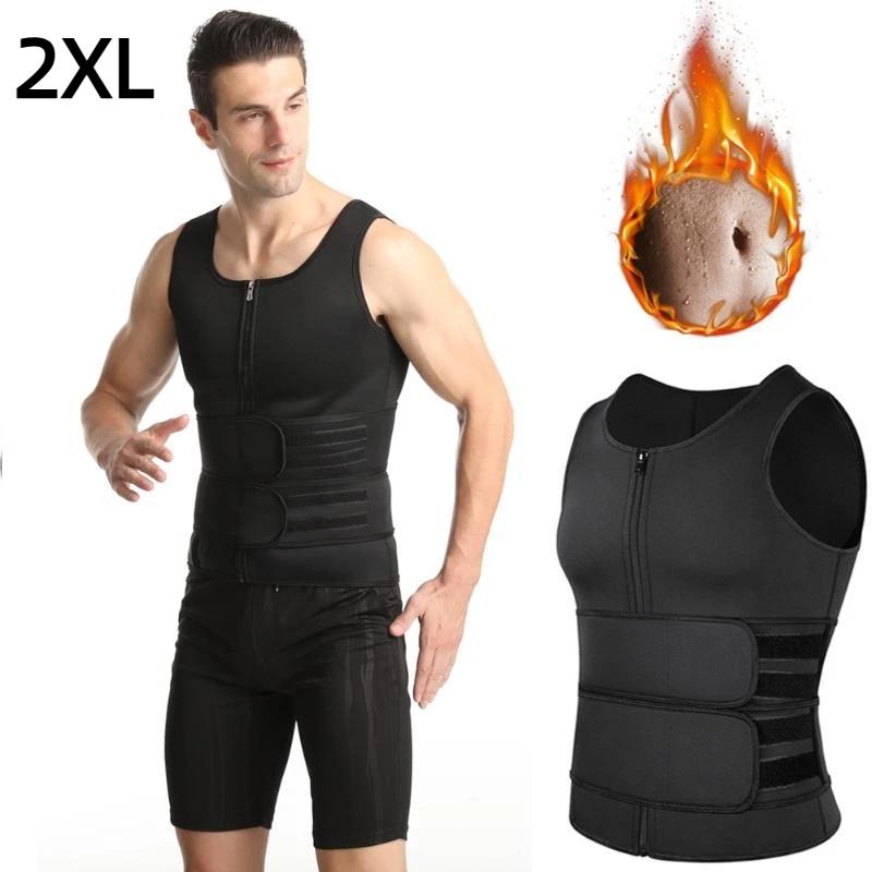 Gilet Sauna Uomo con Zip Frontale, Doppie Cinghie Regolabili e Tessuto Termocatturante, Perfetto per Allenamento in Palestra e Modellamento del Corpo