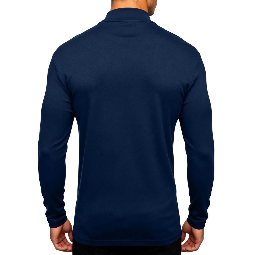 T-shirt casual da uomo a maniche lunghe con collo alto