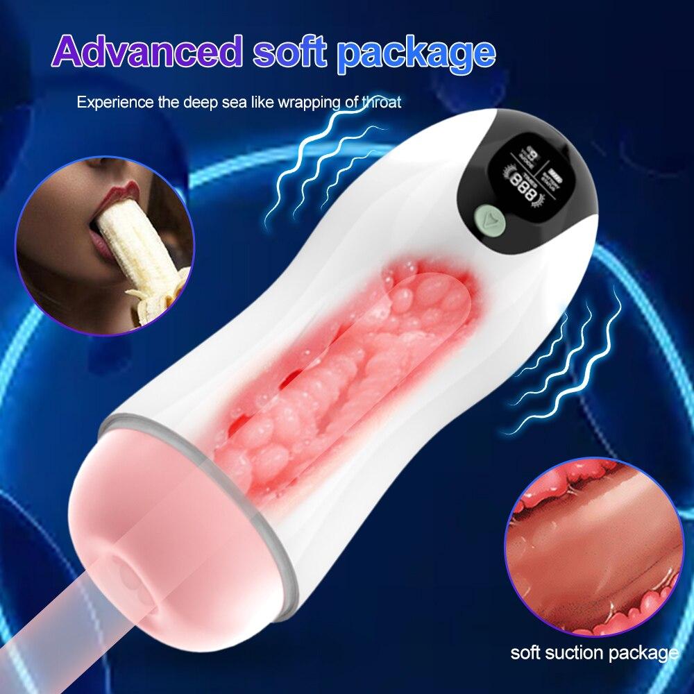 Automatic Male Masturbator Cup Sucking Vibration Blowjob Real Vagina Pocket Pussy Penis Oral Sex Machine Adult Sex Toys For