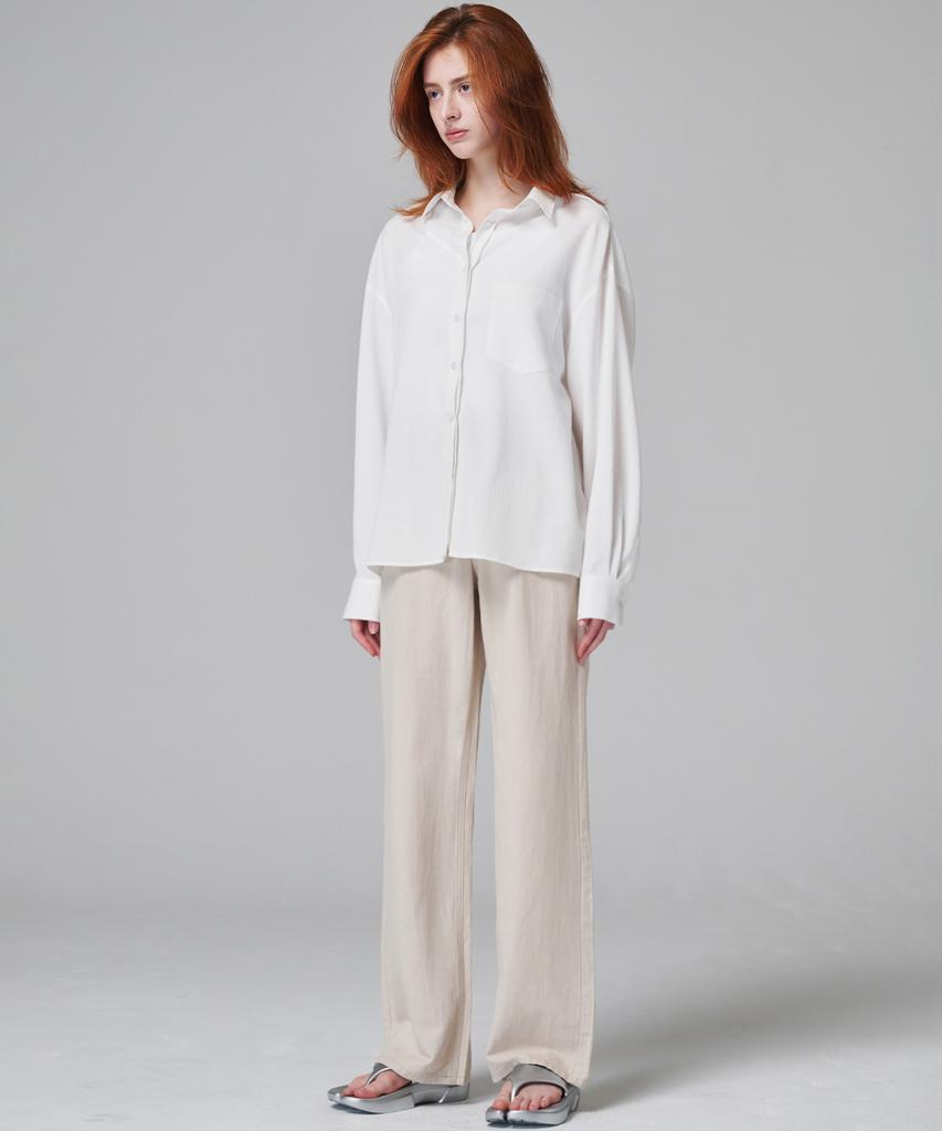 Camicia Oversize Stropicciata MALOUPE 4110 (bianca)