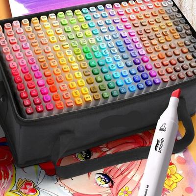 12/24/30/40/60/80 Farben Alkohol Skizzenmarkierungsstift Doppelspitze Art Marker Pen Set zum Zeichnen und Färben Unterstreichen