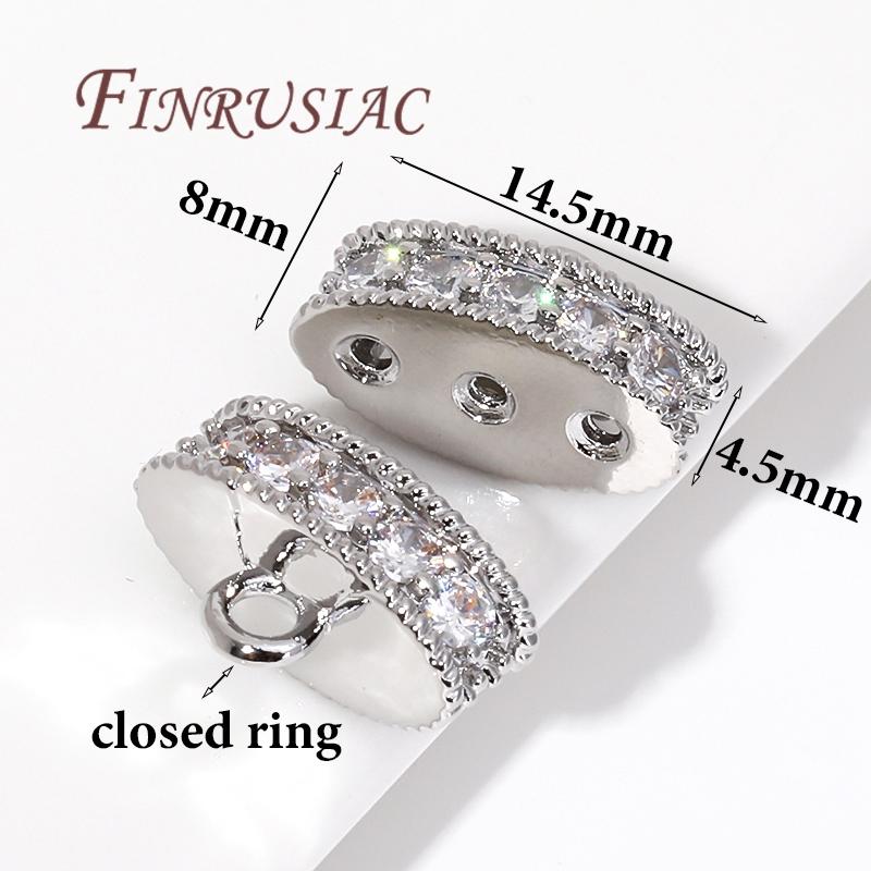 Rhodium Plated Jewelry Connectors 18K Gold Plated Bracelet End Connector,3-Strand Connector For DIY Jewelry Making Supplies