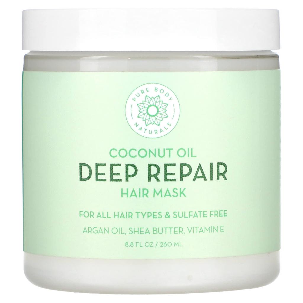 Pure Body Naturals, Coconut Oil, Deep Repair Hair Mask, 8.8 fl oz (260 ml)