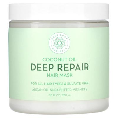 Óleo de coco, máscara capilar de reparação profunda, 8,8 fl oz (260 ml)