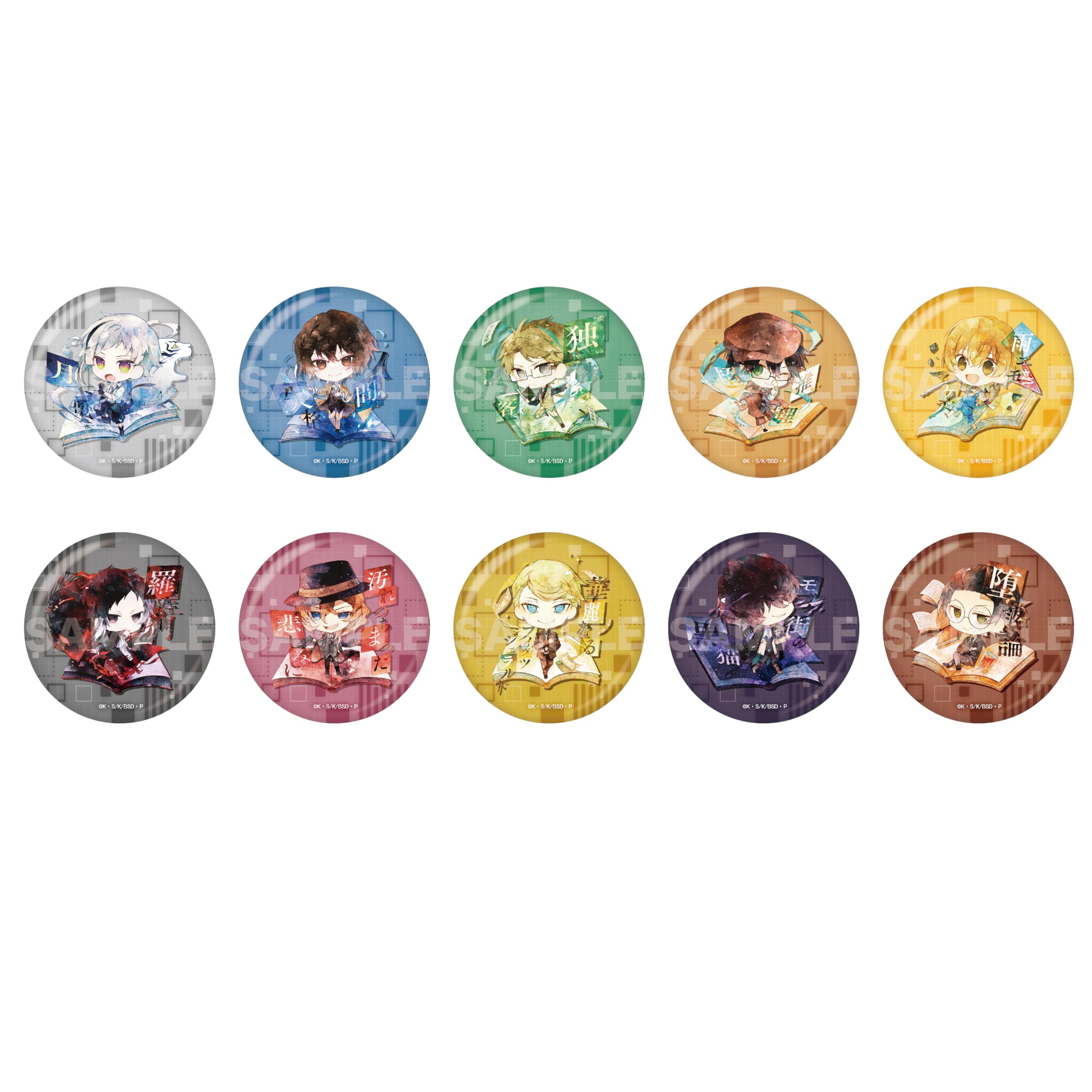 

Bungo Stray Dogs Metallic Can Badge 01 10-Piece Box
