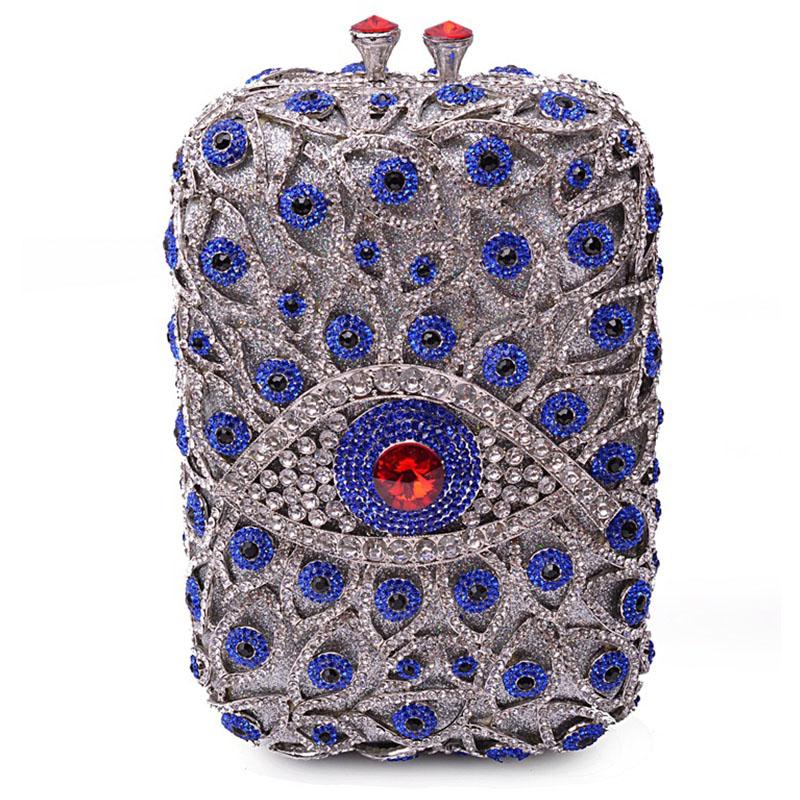 WHTUOHENG Crystal Evening Clutches Bags Multicolored Diamond Gold Metal Bag Hollow Out Luxury Designer Handbags Lady Girl Dinner