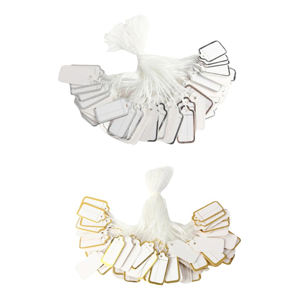 Jewellery Labeling Price Tag Set Paper Blank Display Marking Tags with String for Earrings Necklaces