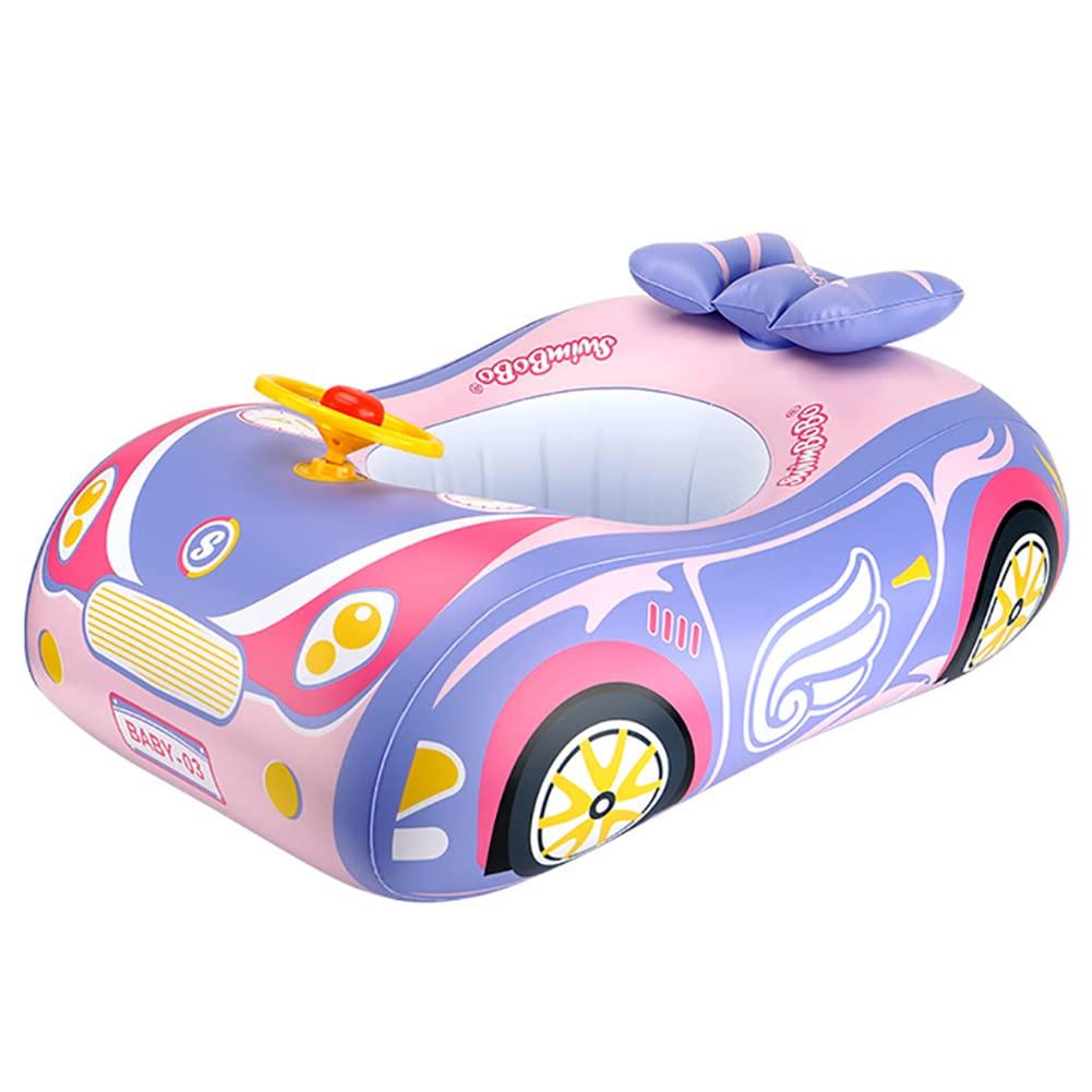 Baby Swim Supercar Swim Ring for UV Protection Removable Baby Water Suitable for Months Ring, Design, Foot-In Infants, SPF50+, Sunshade, Float, Play,