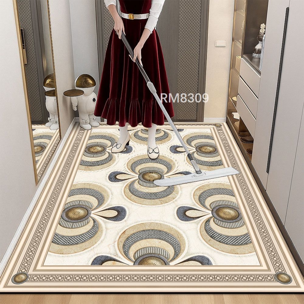 Household Door Mat Waterproof and Anti Slip PU Leather Door Mat Kitchen Floor Mat Foot Mat