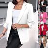 Women's Vintage Casual Solid Color Print Autumn Winter Long Sleeve POLO Neck Jackets & Coats