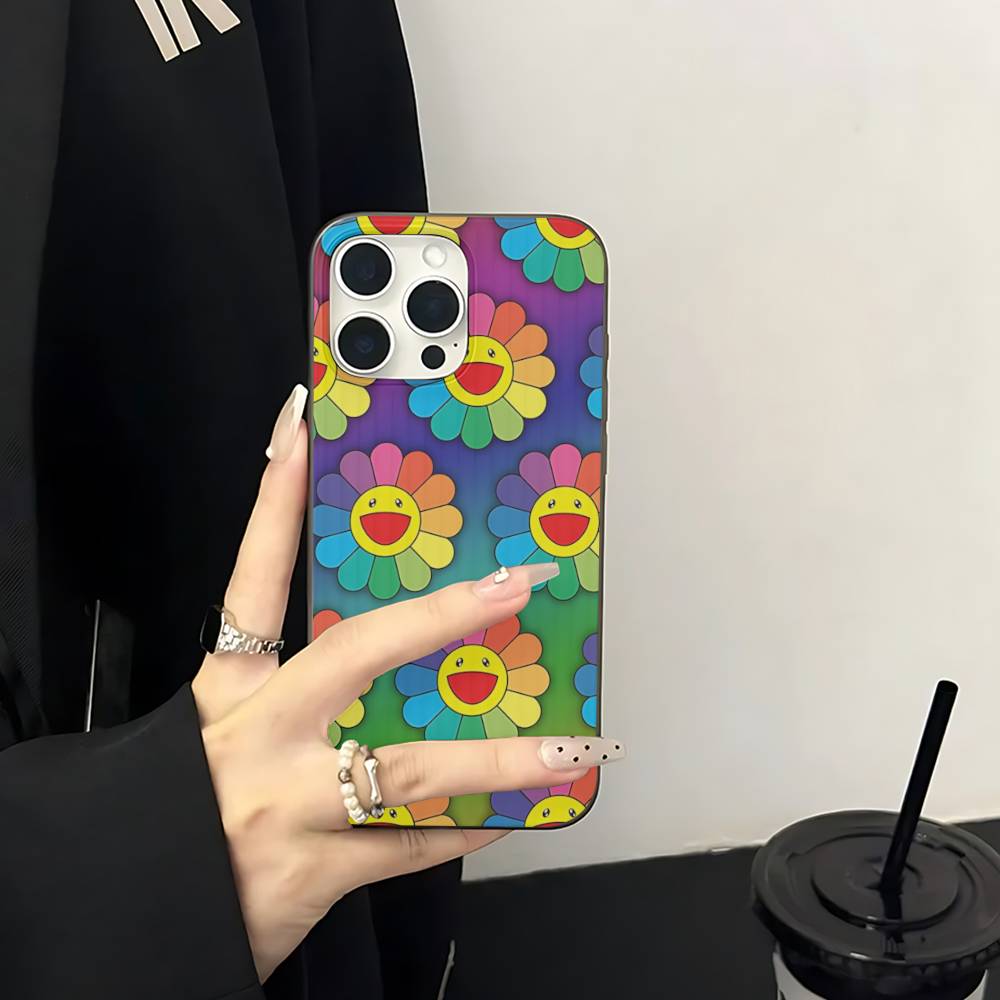 Art Japanese M-Murakami Artisti T-Takash For IPhone 17 16 15 13 14 Pro Max Plus Pro Corrugated Translucent Back Phone Cover
