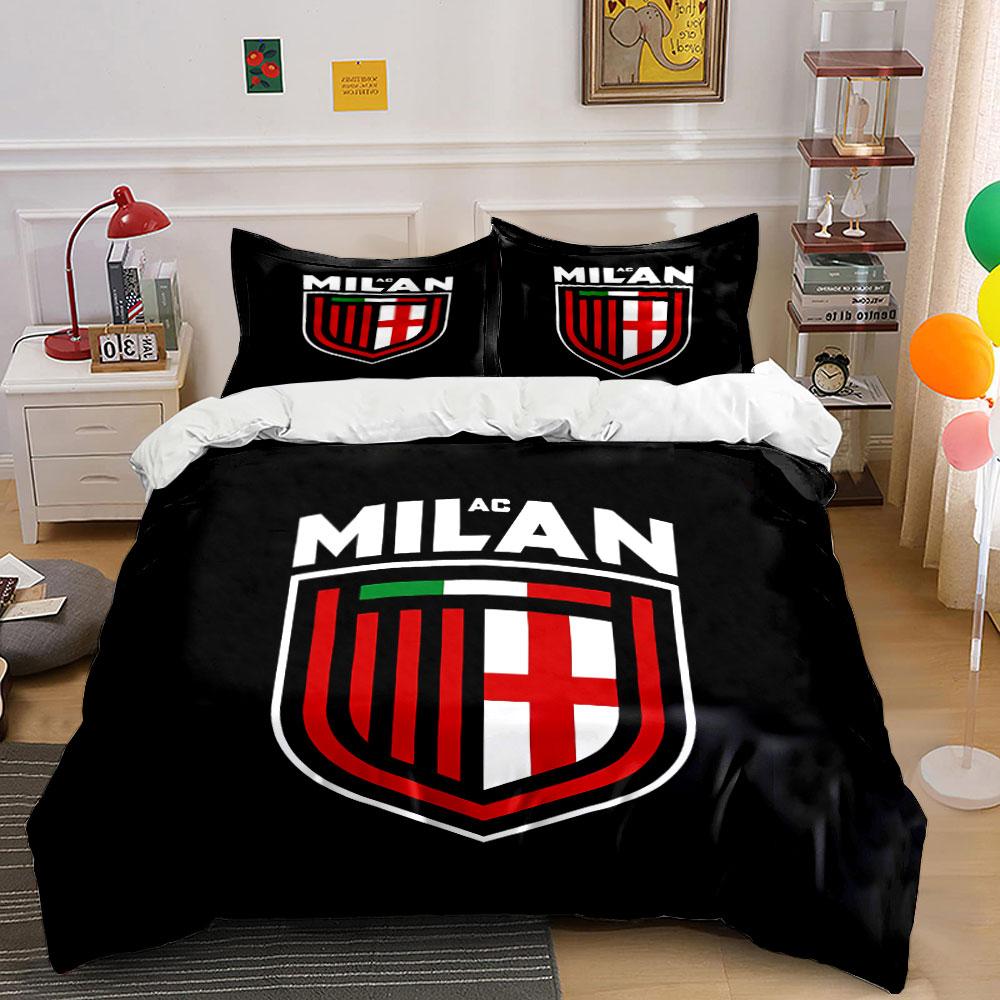 "Set Lenzuola Logo AC Milan" Set Copripiumino Lenzuola Copripiumino Federe (1 * Copripiumino 2 * Federe, senza piumino)