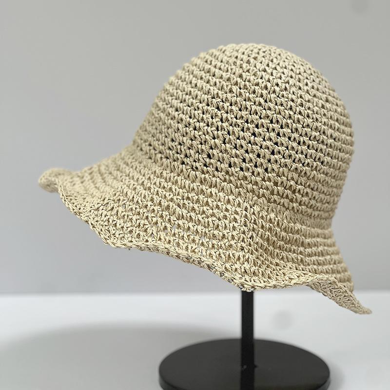

Summer Vacation Style Hat Edge Can Be Styled Straw Hat Solid Color Straw Versatile Internet Celebrity Bucket Hat Women S Handmade Crochet Basin Hat m (56-58cm) adjustable small