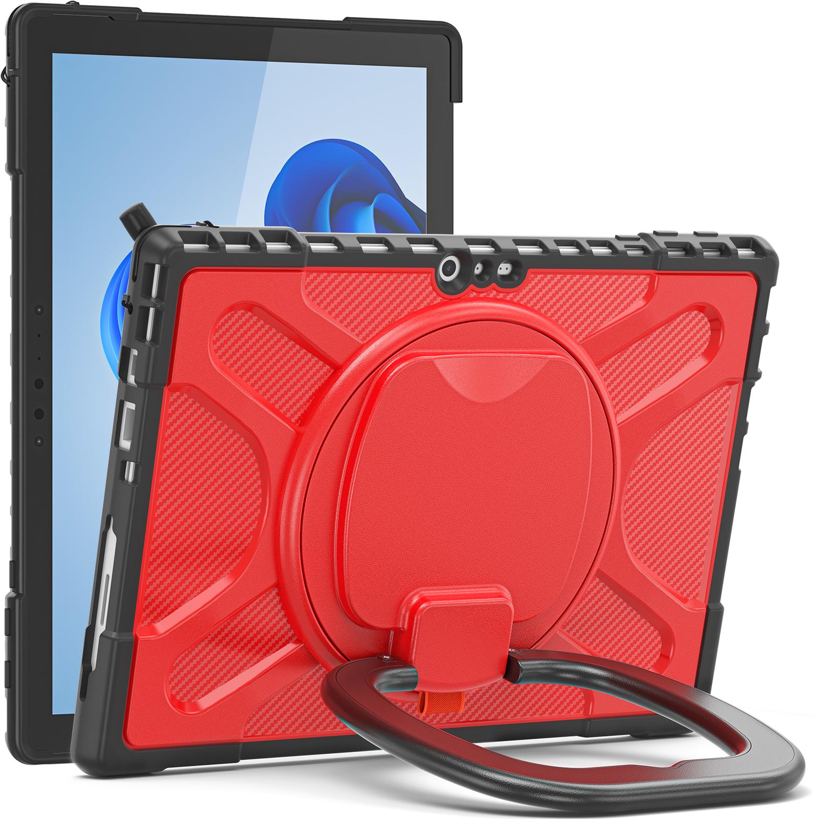 

Rotating Stand Handle Grip Case For Microsoft Surface Pro 4 5 6 7 7 Plus 12.3 inch Heavy Duty Cover Keyboard Connection Support Pro 4-5-6-7-7 Plus красный