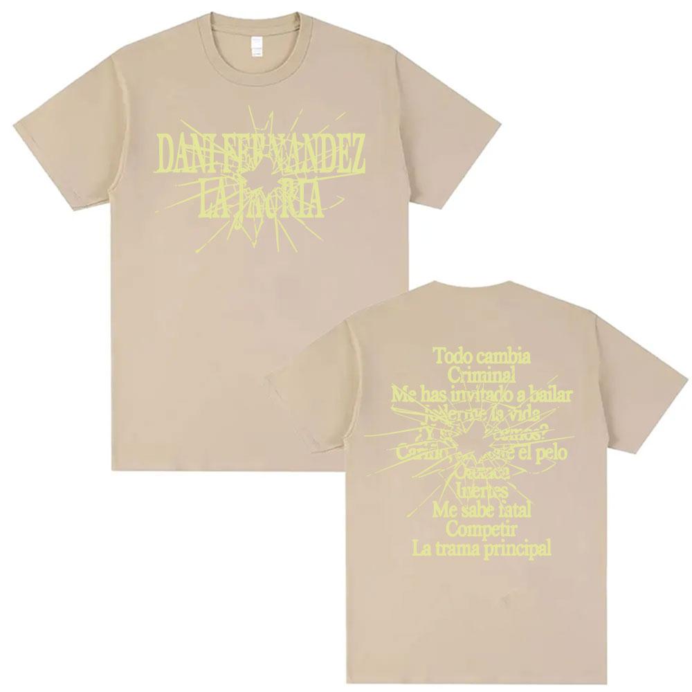 Singer Dani Fernandez Album Letters Print T Shirt Mens Clothing Summer Hip Hop Punk T Shirts Cotton ONeck Oversized Tshirts