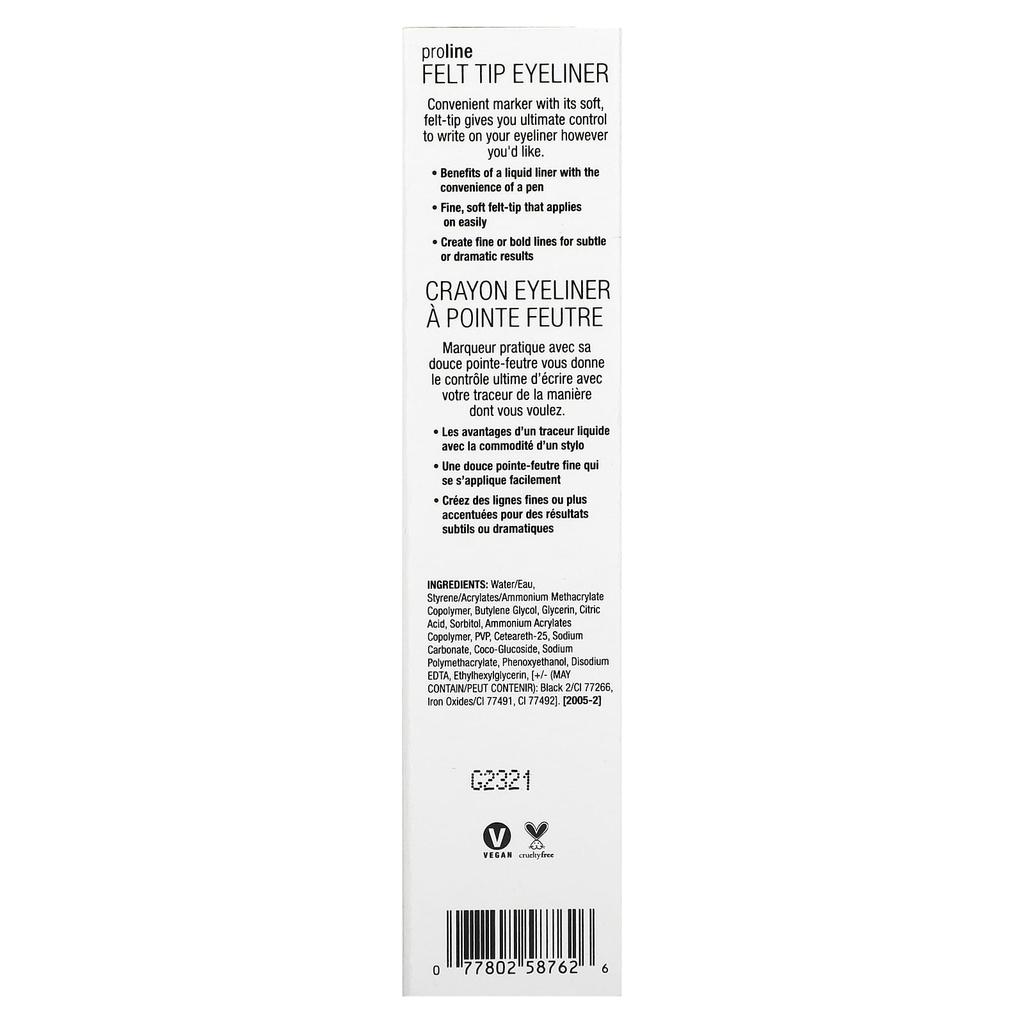Wet N Wild Eyeliner w pisaku ProLine, ciemnobrązowy, 0,017 oz (0,5g)