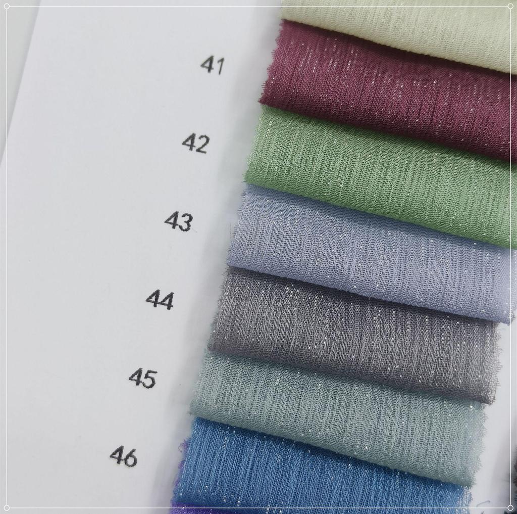 Silver Silk Crepe Skirt Fabric with Glittering Yarn - Lolita Chiffon Hanfu for Spring/Summer Women's Fashion