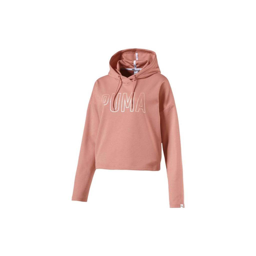 Puma Logo Letter Print Drawstring American Style Hoodie Women Hoodies Pink 852166-31