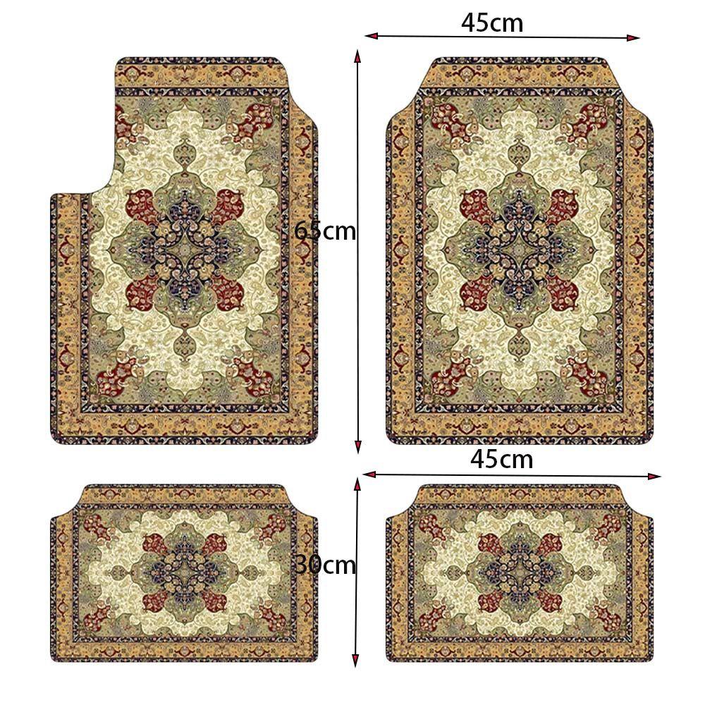 4Pcs/Set Heavy Duty Car Floor Mats Bohemian Car Accessories Durable Car Carpet for Front Rear Seats