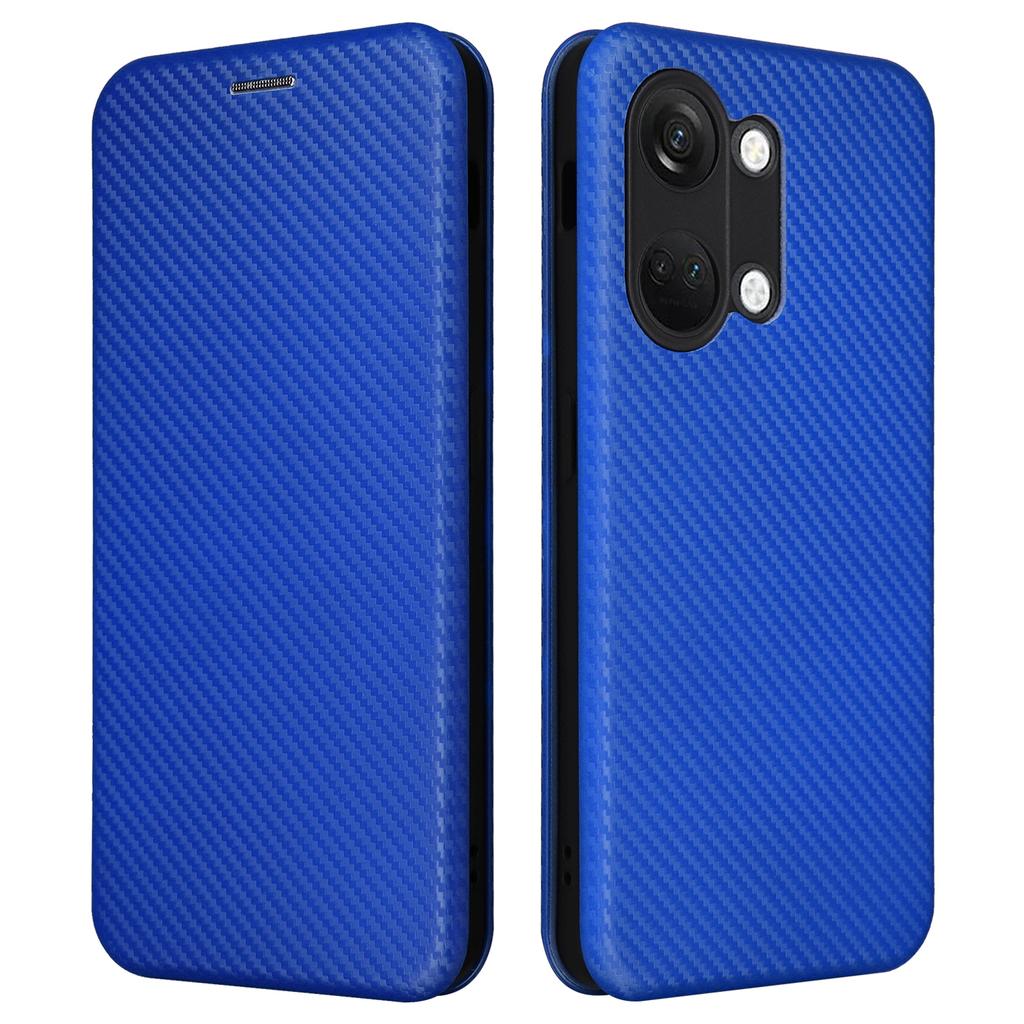 For OnePlus Nord 3 5G/Ace 2V Carbon Fiber Texture Leather Stand Phone Case Card Holder Phone Cover