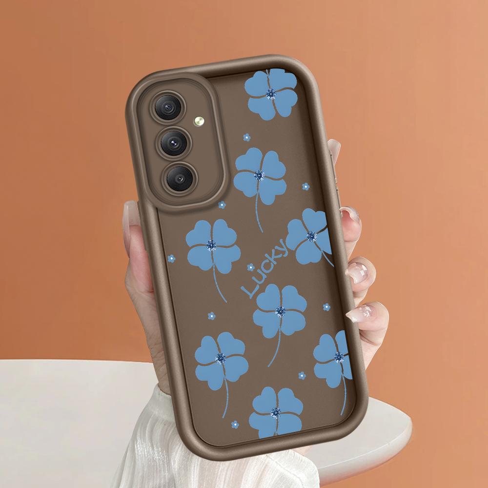 Soft Silicone Square Ladder Printing Pattern Phone Casing Full Cover Camera Shockproof Protection Rubber Case for Samsung