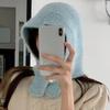 Coldproof Knitted Balaclava Hat Keep Warm Pullover Cap Sweet Neck Collar Beanies Cap  Winter