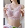 Floral Lace V-Neck Wireless Bra Comfortable Breathable Bralette for Everyday Wear