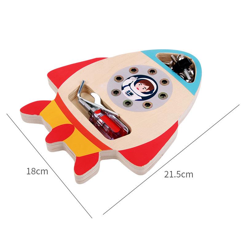 Children'S Early Education Enlightenment Simulation Rocket Model Screwing Screws Nut Repair Tools Disassembly And Assembly Combination Educational Toy