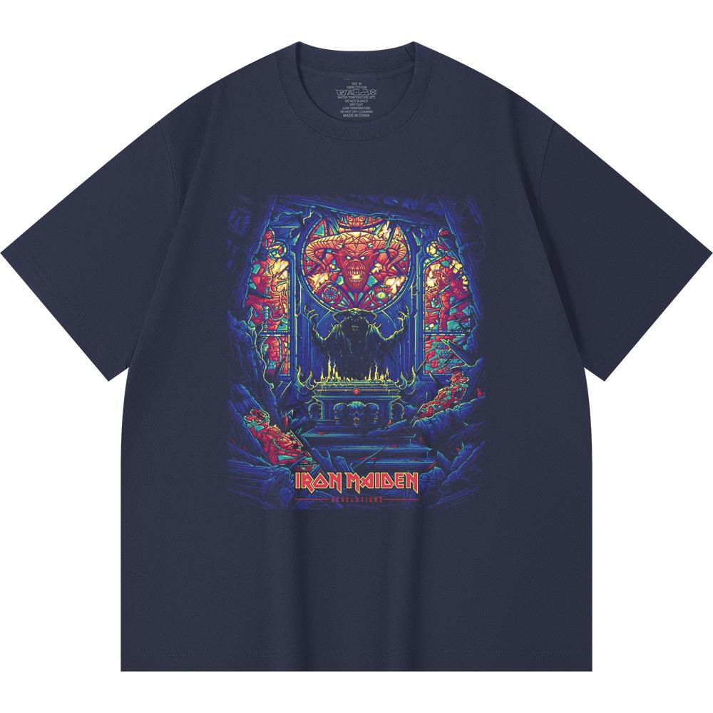 230 g/m² 100% Bavlna T-shirt Heavy Metal Rocková Kapela Tisk Populární Hudby Unisex Těžký Bavlněný T-shirt