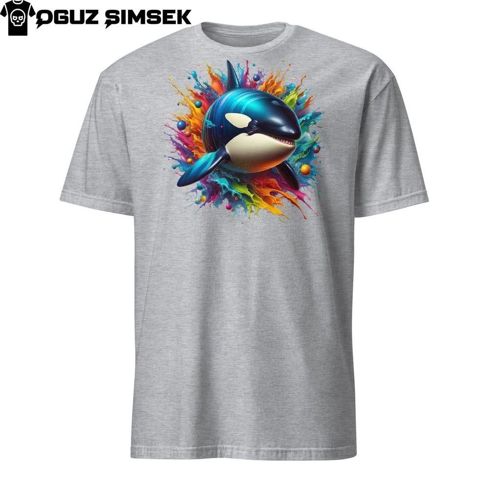 

Vibrant Orca Killer Whale Short-Sleeve Unisex T-Shirt | Colorful Wildlife Tee 4XL