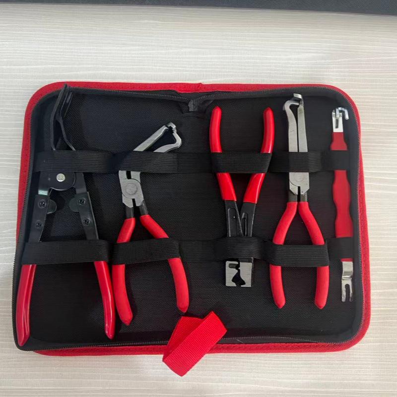 

5-Piece Auto Repair Pliers Tool Set: Power Cut, Clip, Oil Line, Screwdriver, and Lamp Removal Pliers