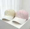 Spring and Summer Couple Hat Female Contrasting Stripes Letter Embroidery Baseball Cap Casual Versatile Visor Cap Cap