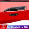 ABS Chrome Car Door Handle Protective Covers Trim Door Bowl Cover Sticker For honda civic 10th 2016 2017 2018