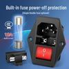 Integrated Power Socket with Male/Female Plugs, Switch, and Charging Port for Industrial Cabinet