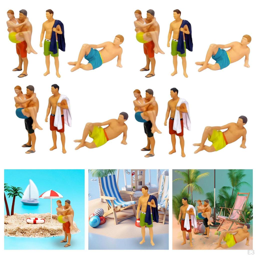 1/64 Couple Figure Model Diorama Scenery Layout Decoration Train Railway S Scale Fairy Garden Hand